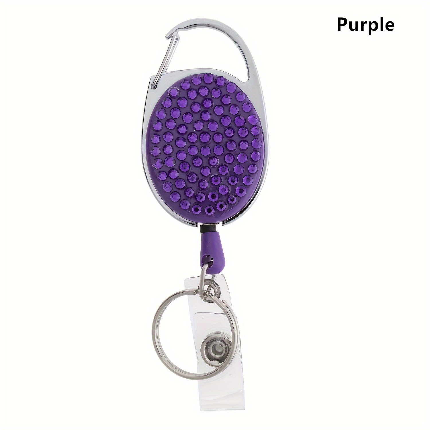 Fashion Sparkle Retractable Purple Crystal Id Name Badge - Temu