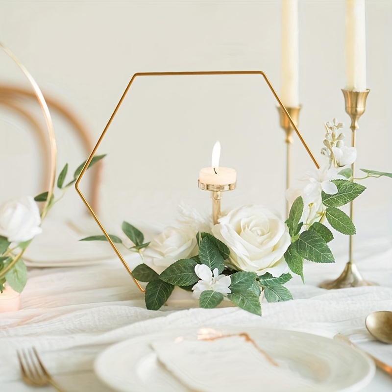 Gold Hoop Centerpieces for Wedding Table Decorations  Pretty wedding  centerpieces, Wedding table decorations, Wedding centerpieces