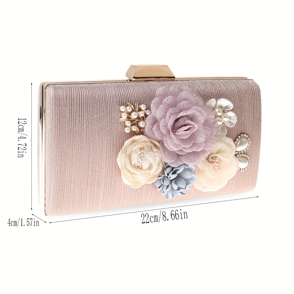 Women's Evening Handbags Floral Clutch Purses for Women Fancy Wedding Handbag Party Bridal Clutch Shoulder Bag