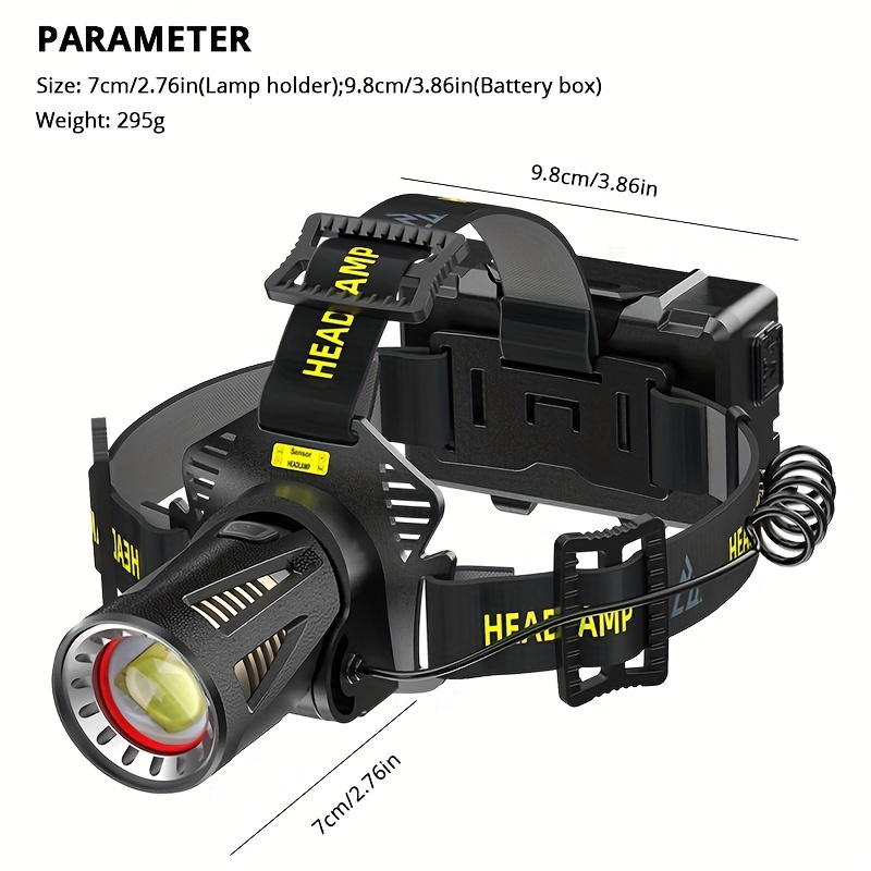 Xhp360 Headlamp With Ir Sensor Usb Rechargeable Zoomable Bright Flashlight  For Outdoor Adventures - Sports & Outdoors - Temu United Arab Emirates