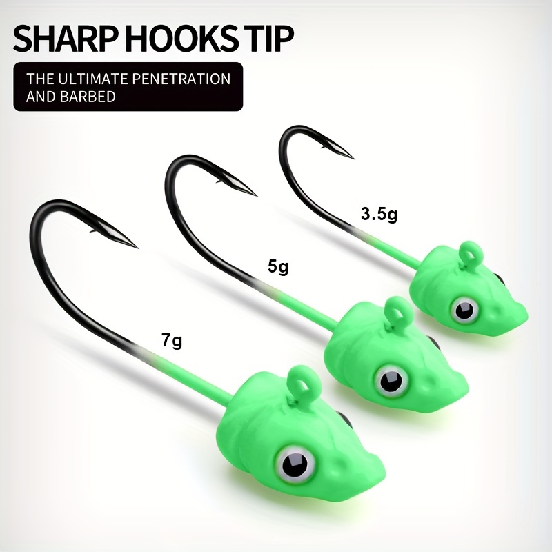 5PCS 3.5g-33g Jig Head Hook Fish Shape Carbon Steel Head Fishing