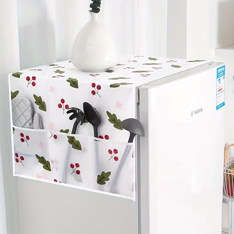 Waterproof Refrigerator Cover Anti-dust Washing Machine Fridge Cover Towel  Pocket Hanging Storage Bag Refrigerator Organizer