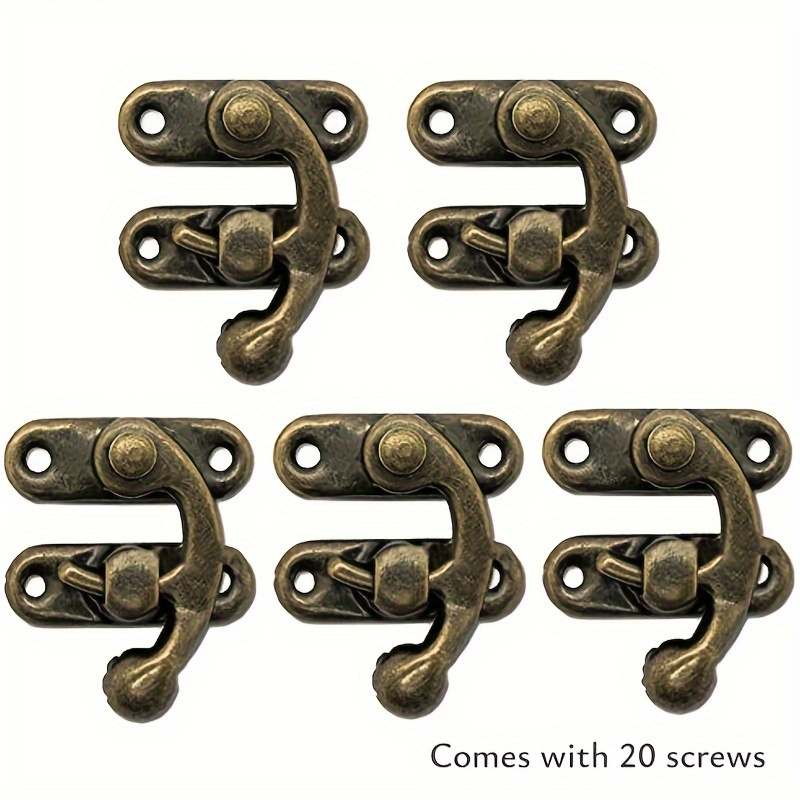 6sets Jewelry Box Hardware 6 Pieces Retro Design Decorative Cabinet Jewelry  Box Antique Buckle Wooden Box Latch Decorative Hasp Latch Buckle And 12  Vintage Bronze Engraved Designs Hinge And Screws