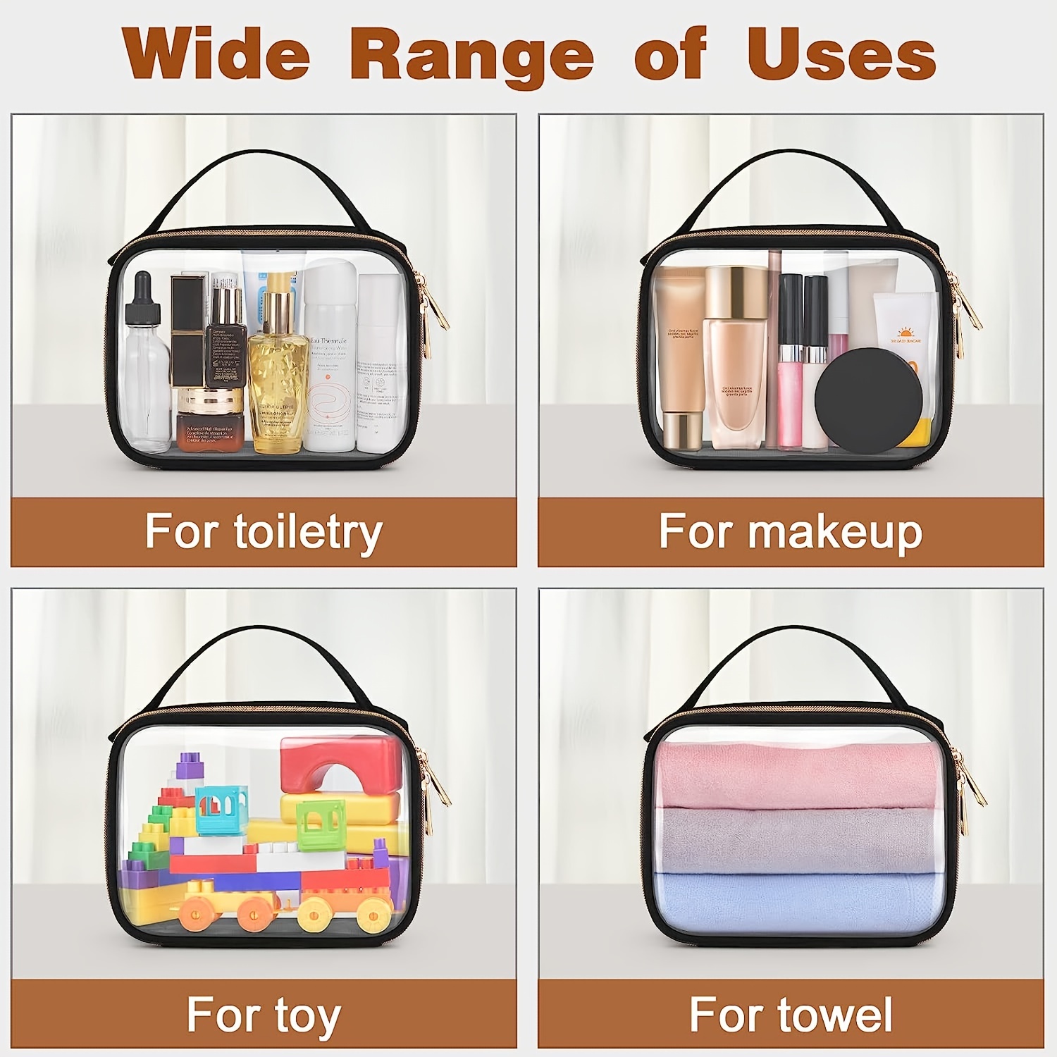 Tsa Approved Toiletry Bag Clear Makeup Bags Handles Quart - Temu
