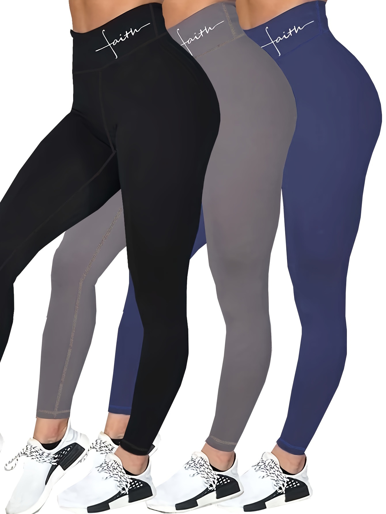 Plus Size Sports Leggings Women's Plus Letter Print High - Temu