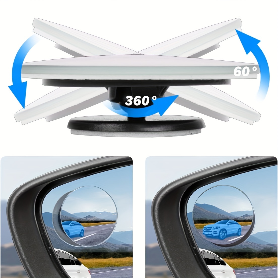 Hd Blind Spot Car Mirror Accessories Round Convex Mirror - Temu