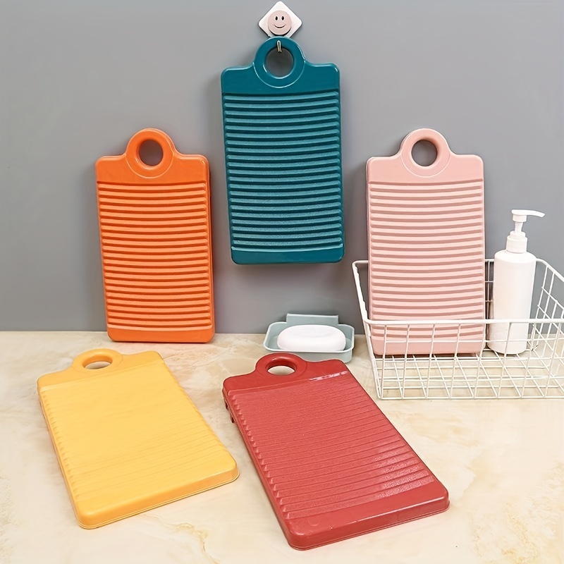 

1pc Random Color Small Plastic Anti-slip Washing Board Washing Clothes Hand-held Rubbing Board Thickened Hand-held Rubbing Board