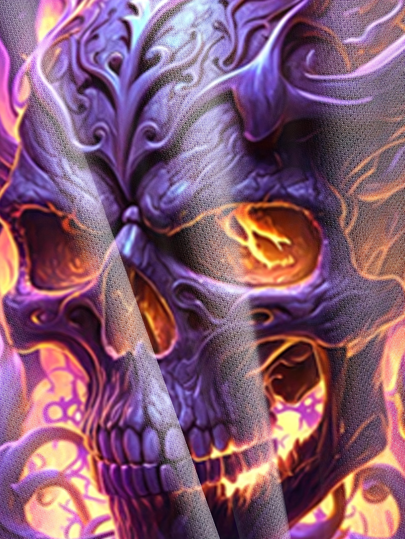 Plus Size Men's 3D Glow Skull & Flames Graphic Print T-shirt Funky Short Sleeve Tees For Summer, Halloween Men's Clothing