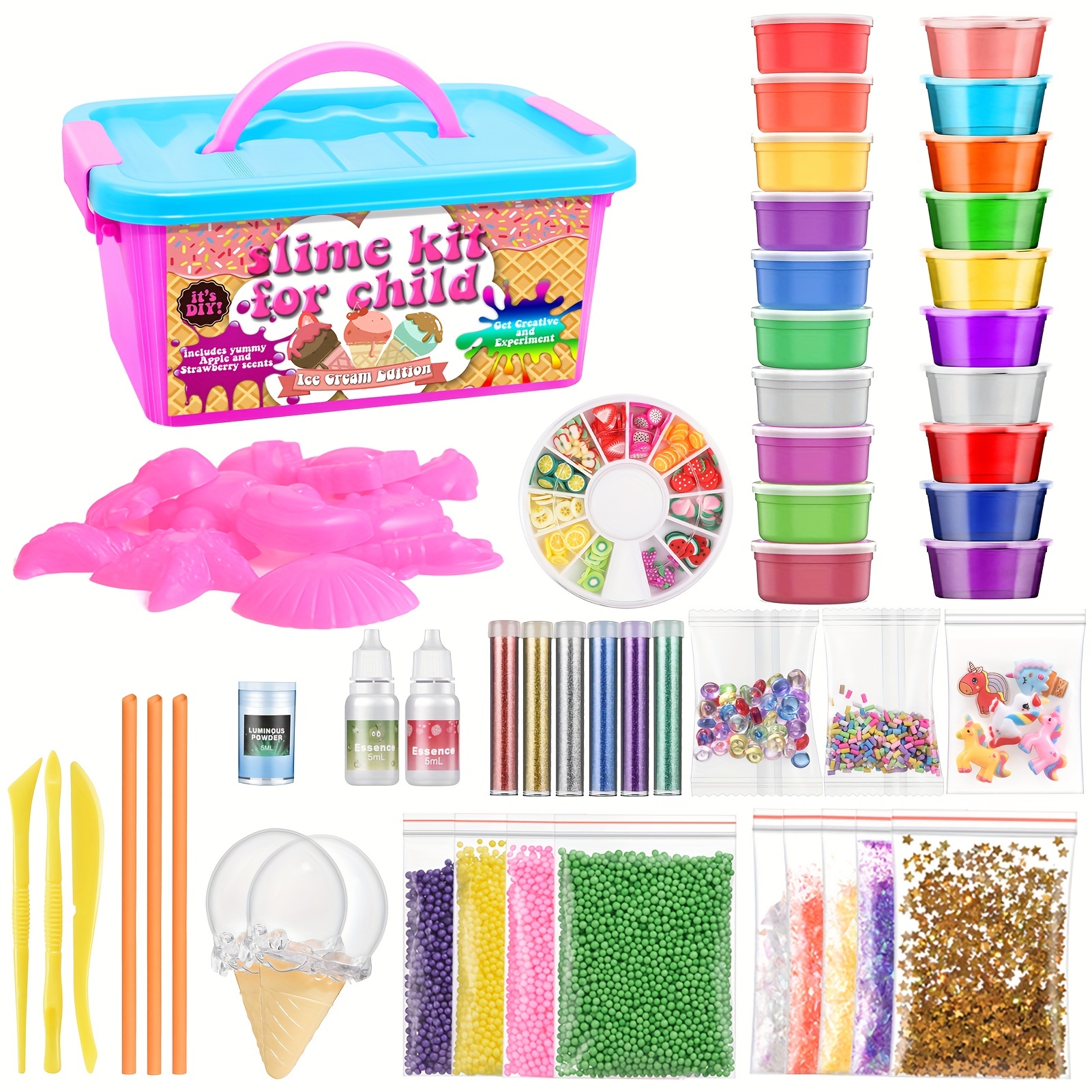 Ice Cream Slime Kit for Girls Ages 8-12 - Ice Cream Party Favors DIY Slime  for Girls, Mini Ice Cream Set Make Your Own Slime Kit for Girls 10-12,  Slime Kit Unde…