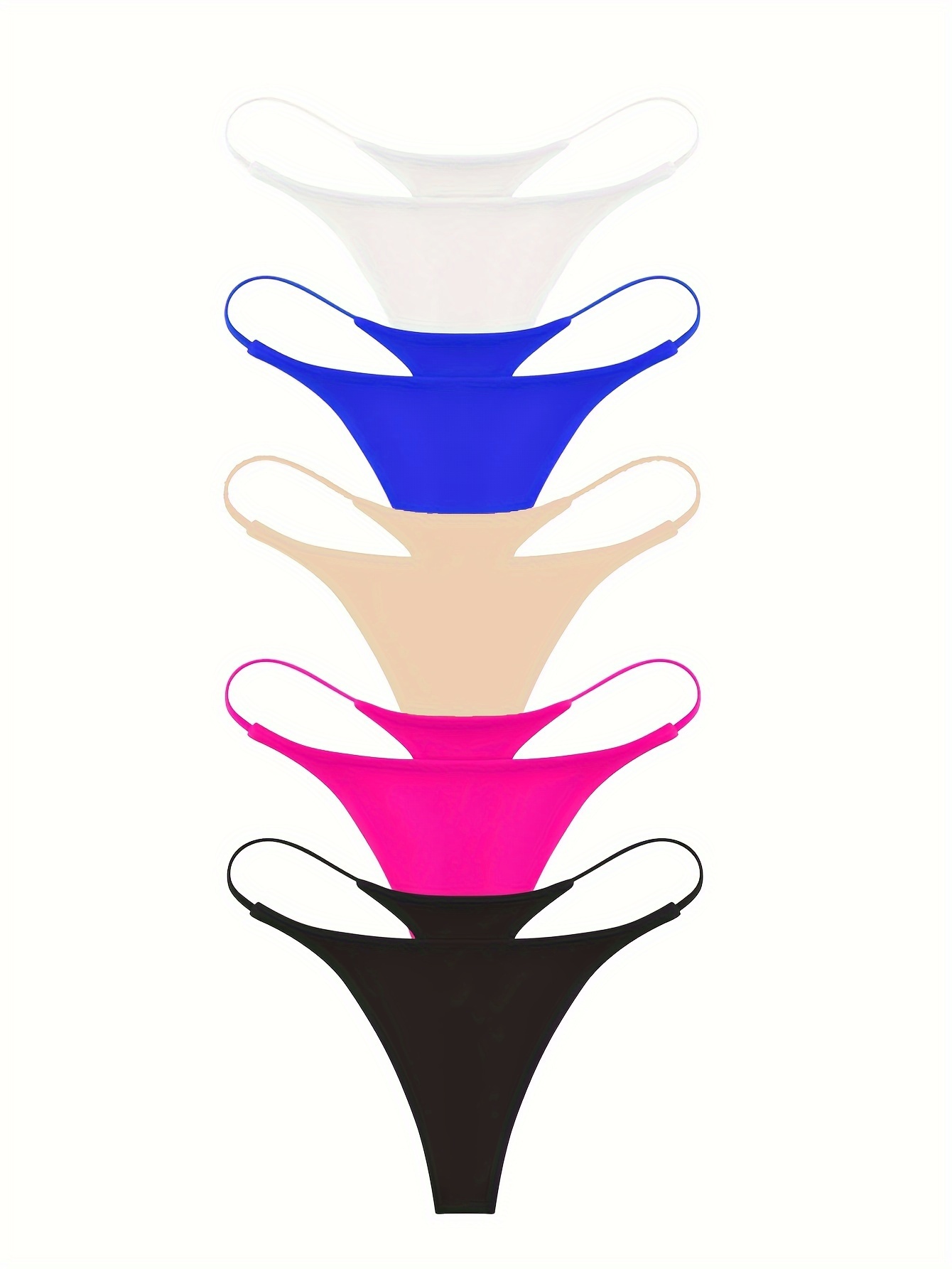 Simple Solid Thongs Stretch Intimates Panties Women's Sexy - Temu