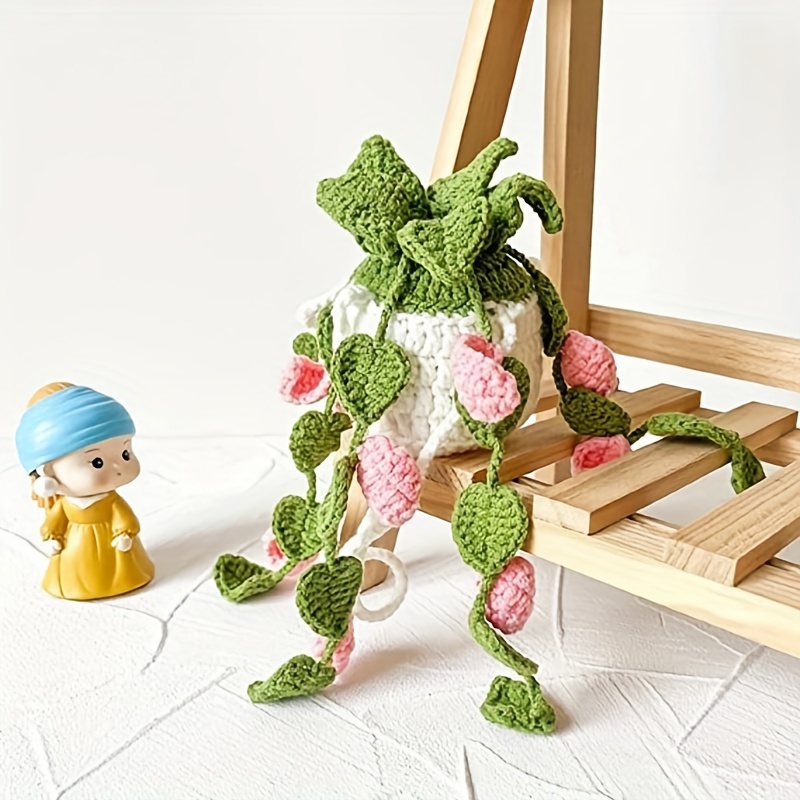 Crochet Pflanze Auto Spiegel Hängende Accessoires Bohemian - Temu Germany