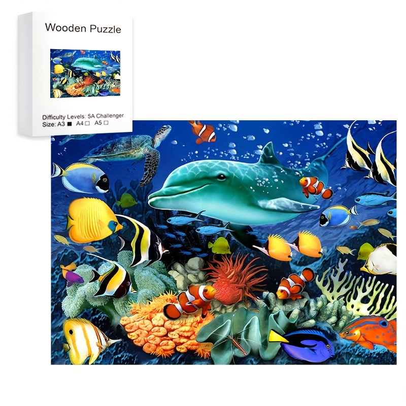 Dolphin Reef (Mini Wooden Jigsaw Puzzle)