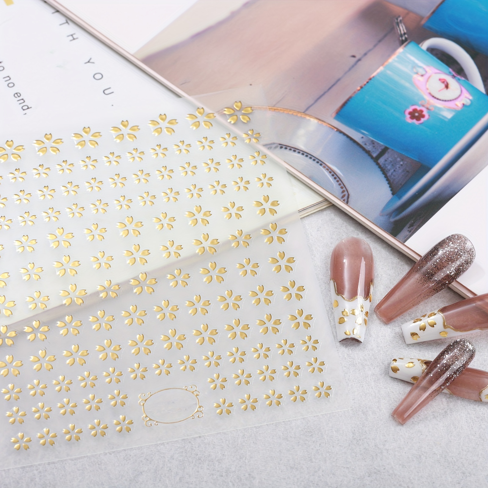 3D Laser Nail Decals Holographic Nail Supplies