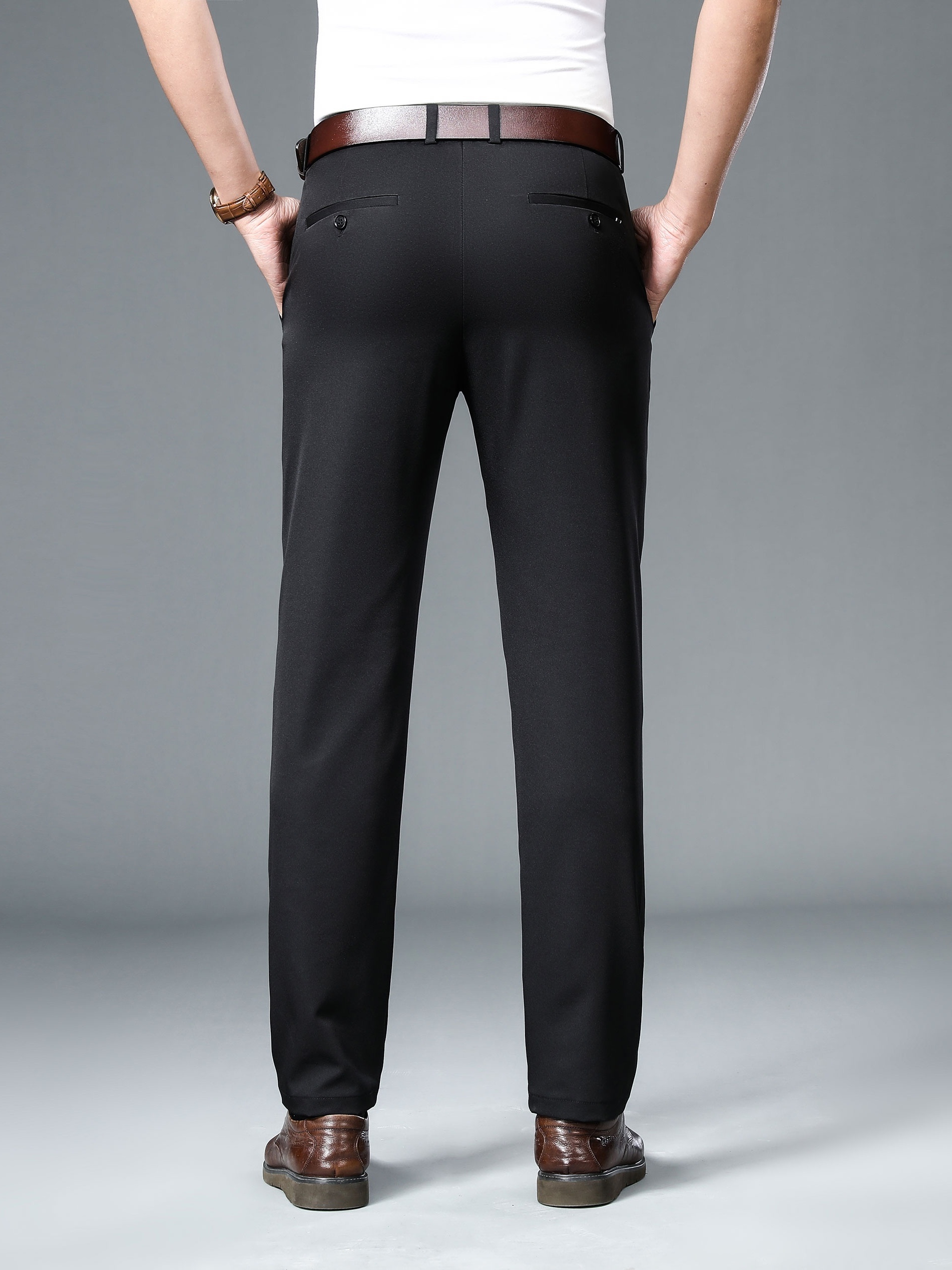 New Men Suit Pants Summer Men Dress Pants Straight Business Office Trousers  Mens Formal Pants Classic Male Black Dress Trousers