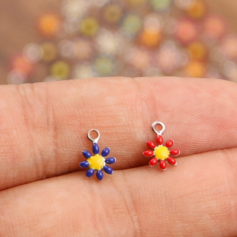 Alloy Flower Daisy Charms For Jewelry Making Diy Earrings - Temu