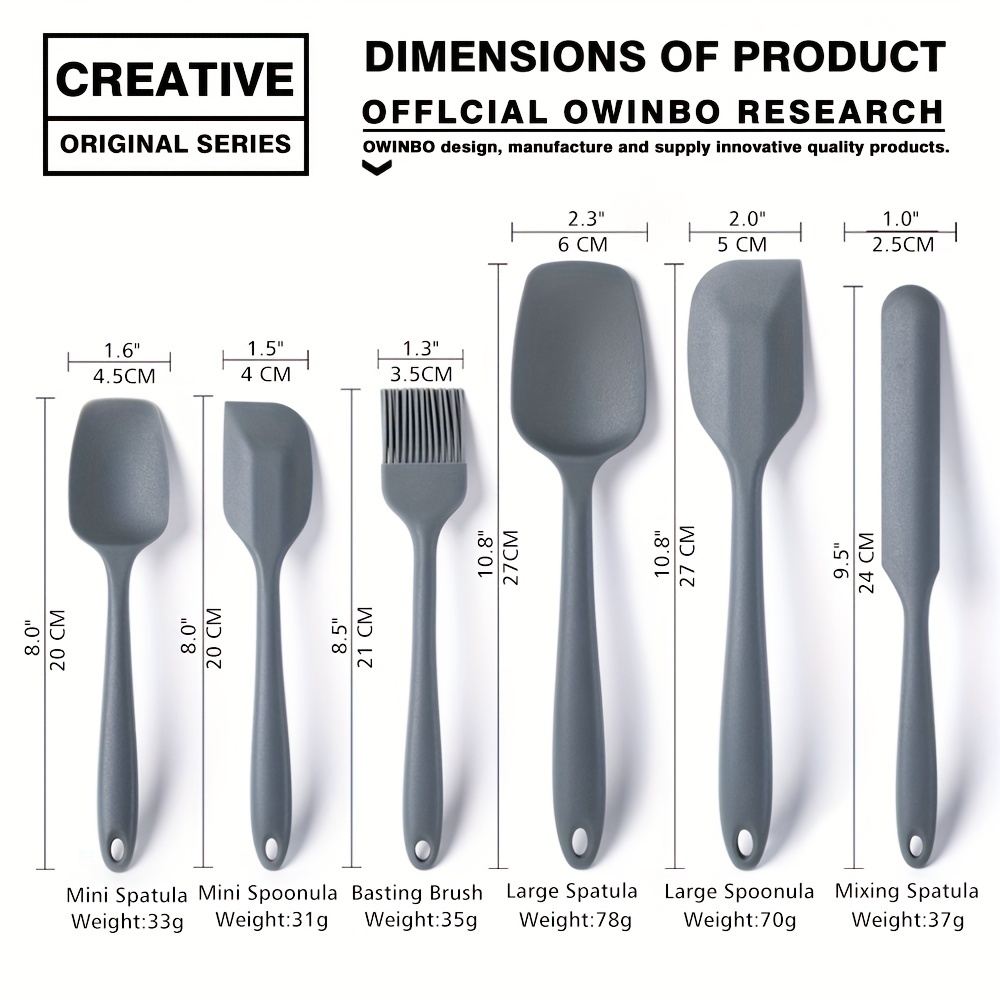 Baking Seamless Silicone Spatula Set Kitchen Mixing Utensils - Temu