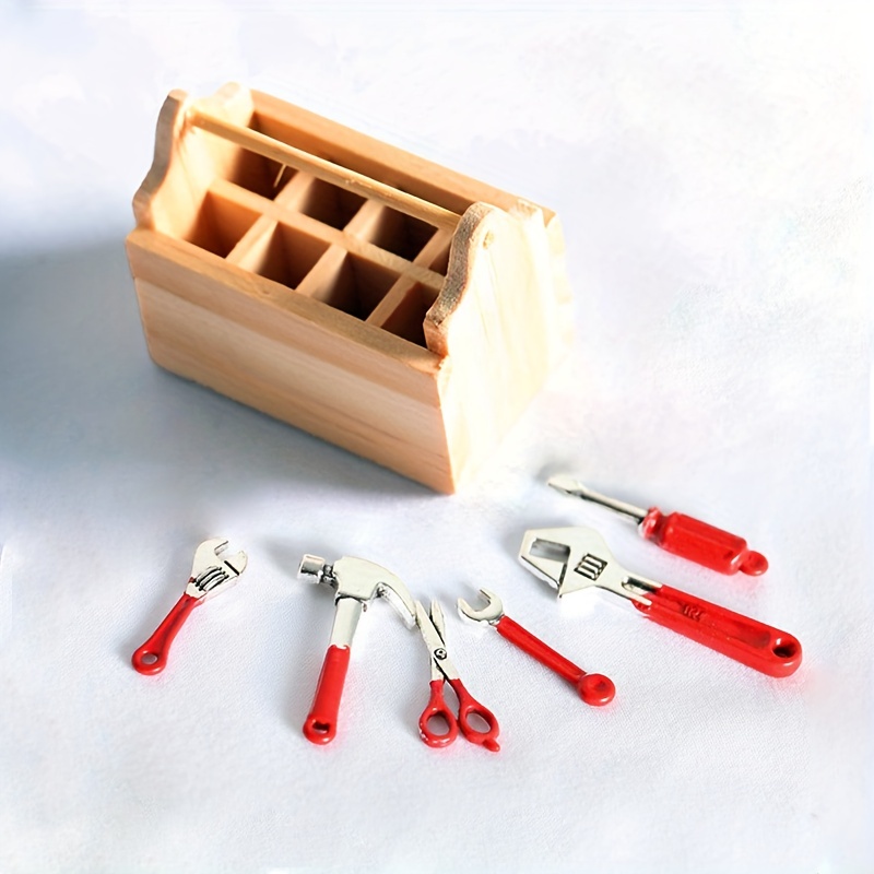 Dollhouse Miniature Toolbox Set Mini Hammer Wrench 1:12 - Temu Canada