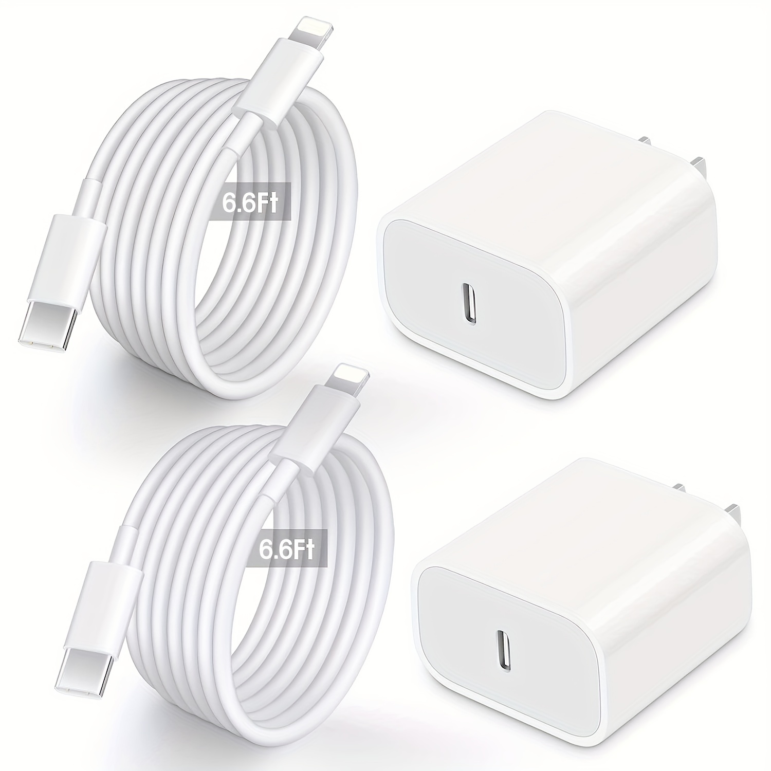 Chargeur rapide pour iPhone [certifié Apple MFi] 3 m de long charge rapide  Type-C USB C vers câble Lightning 20 W bloc chargeur mural compatible iPhone  13/13 Pro Max/12/12 Pro/12 Mini/11/Xs Max/XR/X 