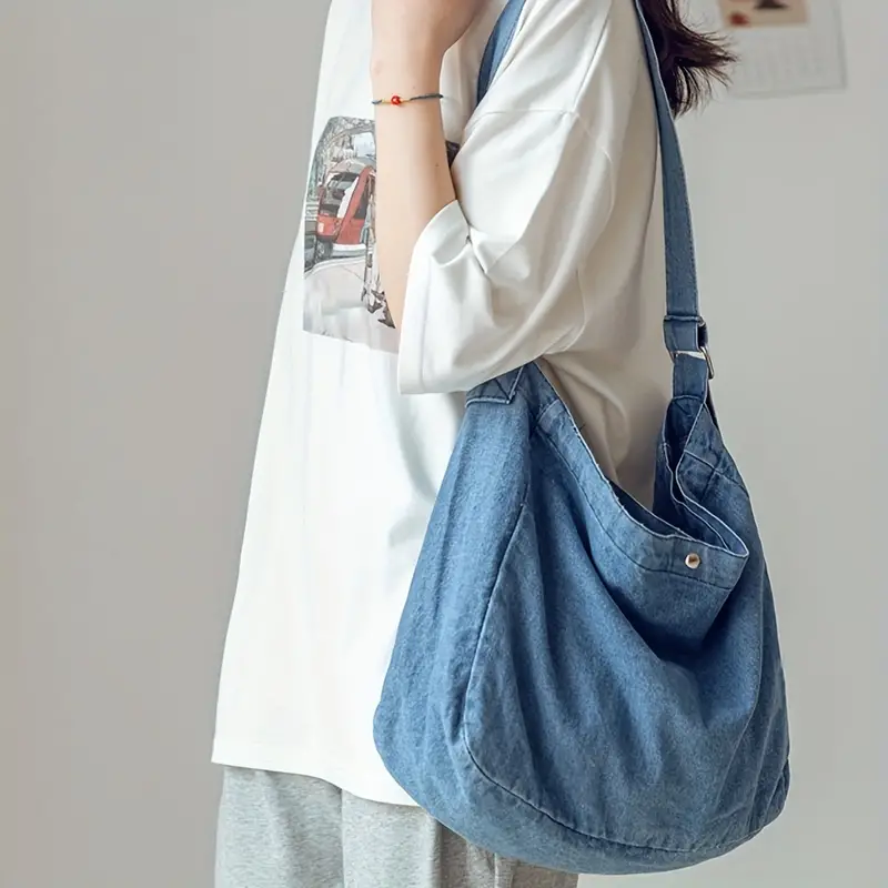Crossbody bag student bag female dual-purpose ins Japanese style  large-capacity solid color canvas bag shoulder bag
