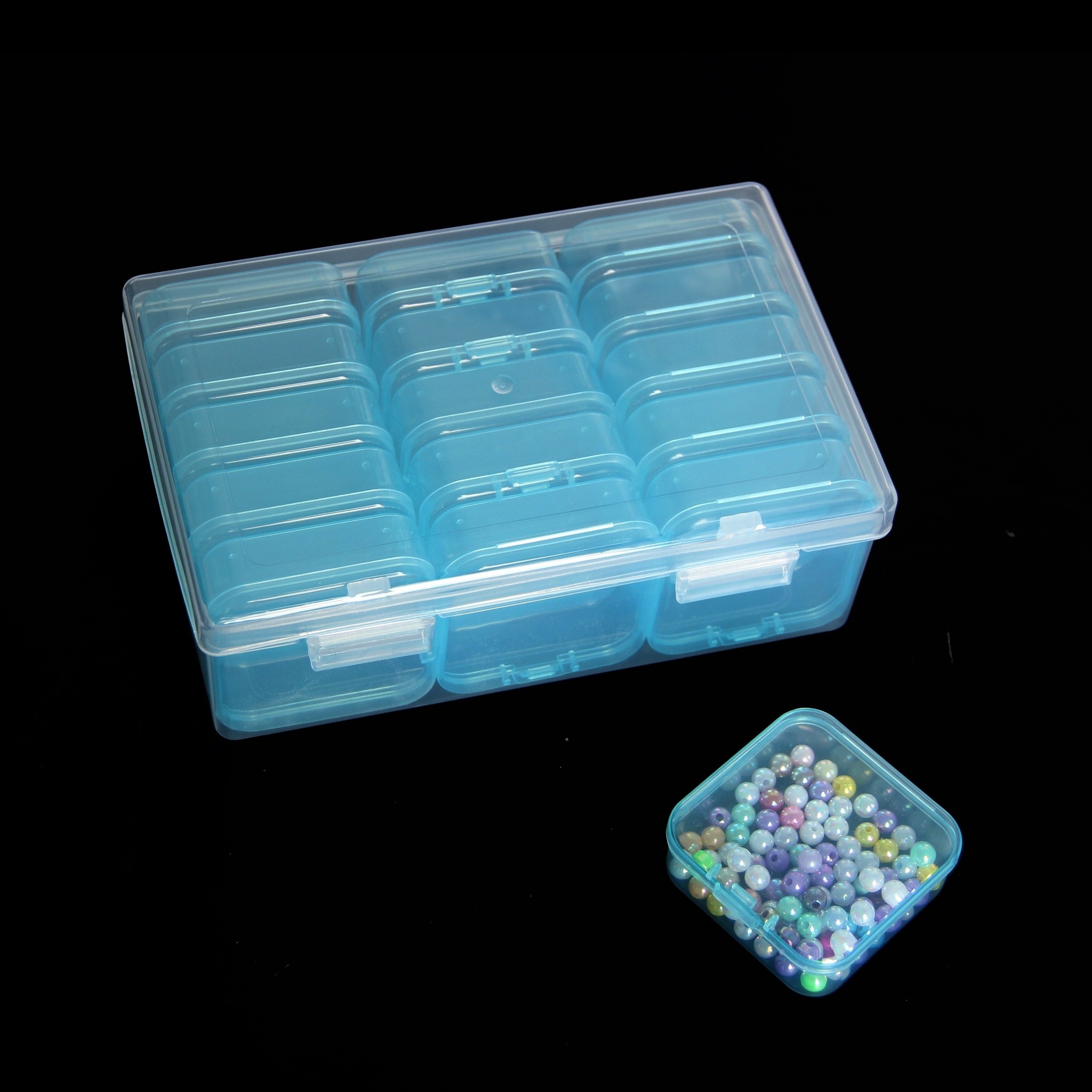 Plastic Bead Containers, Flip Top Bead Storage, Jewelry Box for