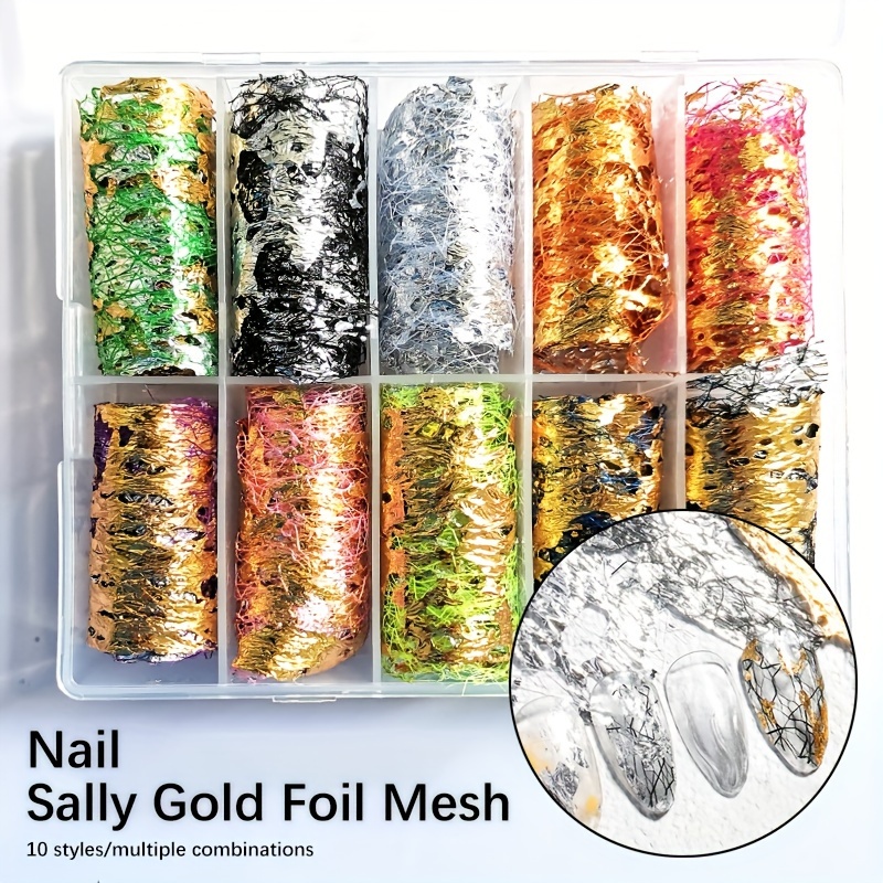 Nail Foil 3d Sparking Gold Flakes For Nails Metallic Nail - Temu