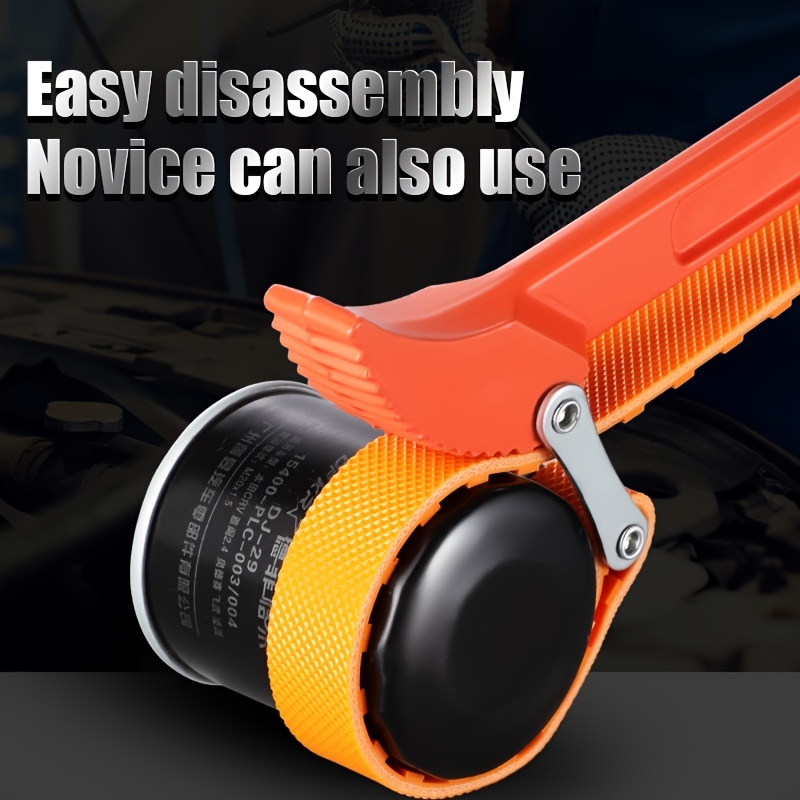 Multi-Purpose Adjustable Belt Strap Wrench Plumbing 9 Steel Handle  Adjustable Strap Oil Filter Strap Opener Wrench