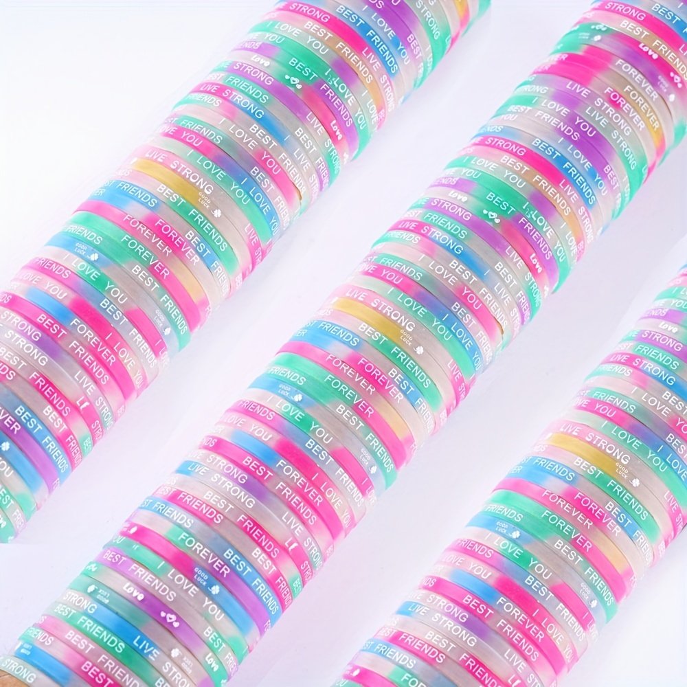 50pcs Luminous Silicone Sport Bracelets