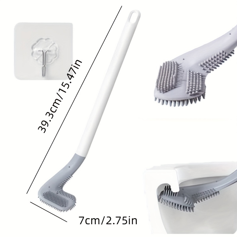 TEMU 1pc, Golf Toilet Brush, Household Long-handled Soft Toilet, Wall-mounted No-drill Cleaning Brush