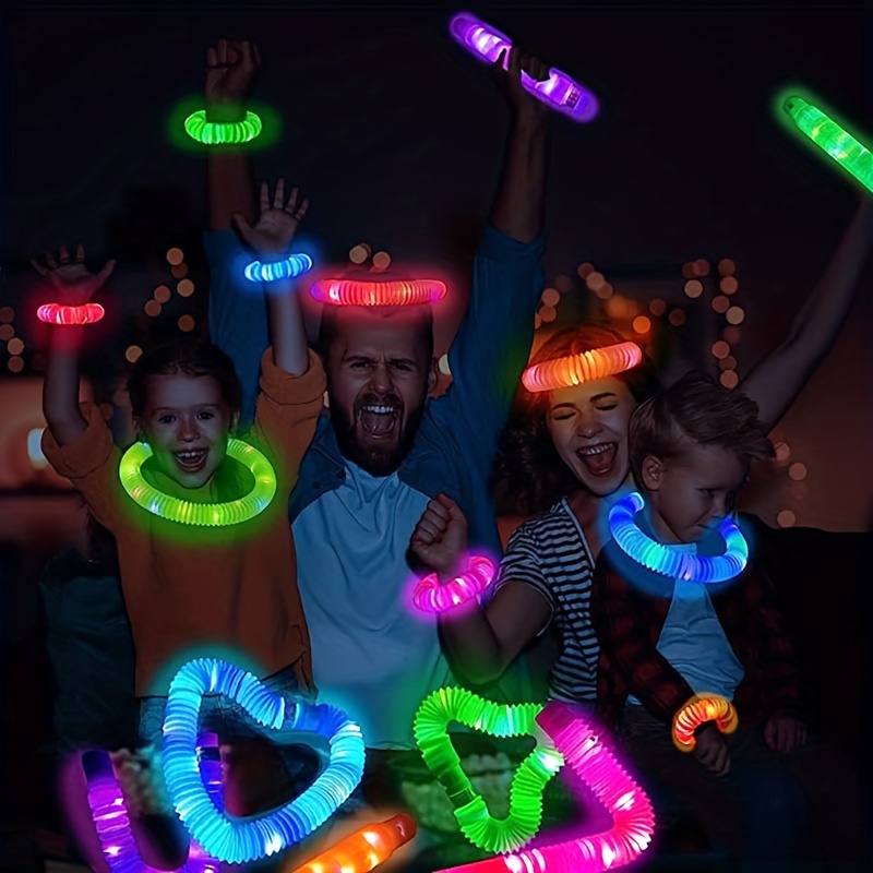 Led Glow Tubes Glow In The Dark Party Favors Pull And - Temu