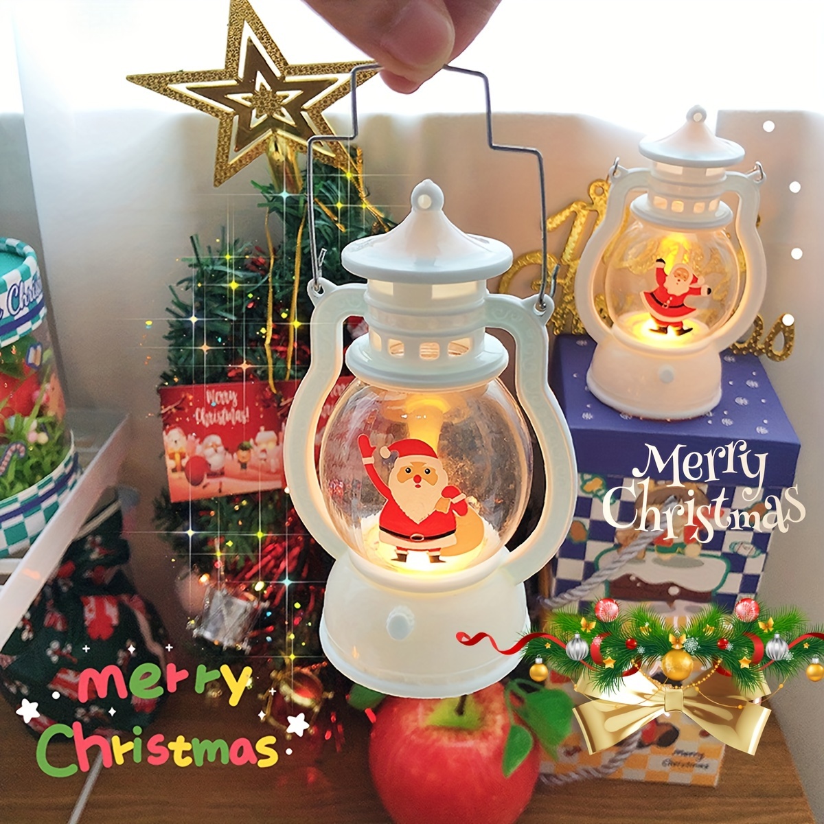 Christmas Decoration Lanterns Santa Claus Snowman Lantern - Temu