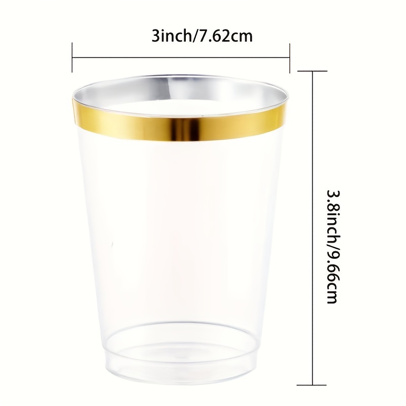 Clear Disposable Plastic Cups With Golden Rim, Drinking Cup For Fruit  Punch, Cocktails, Wine, Dessert Tumbler, Elegant Tumblers Glasses For  Birthday, Weddings, Holidays, Halloween, Christmas, New Year, Party  Supplies - Temu