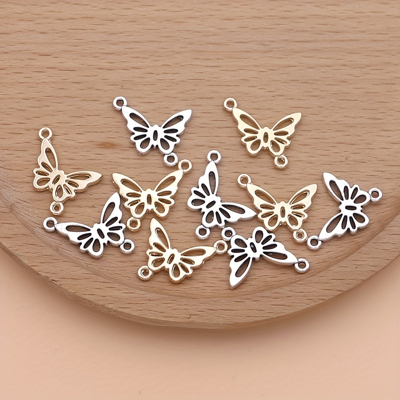 Silver Plated Simple Butterfly Clip Bead Charm For Bracelet - Temu
