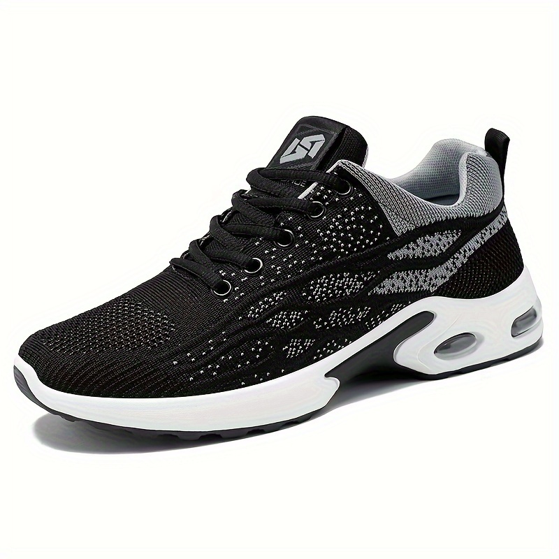 

Men's Woven Knit Breathable Running Shoes, Lace Up Comfy Soft Sole Sneakers For Outdoor Jogging