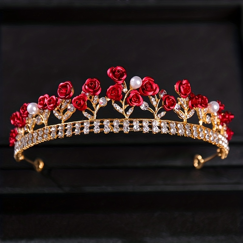 Red Rose Flowers Children s Crown For Girls