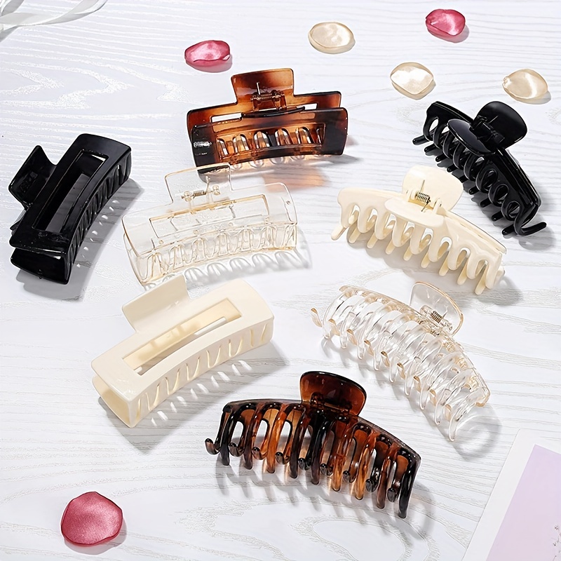 6pcs Large Hair Claw Clips Thick Thin Hair Matte Square Hair Claws Clips