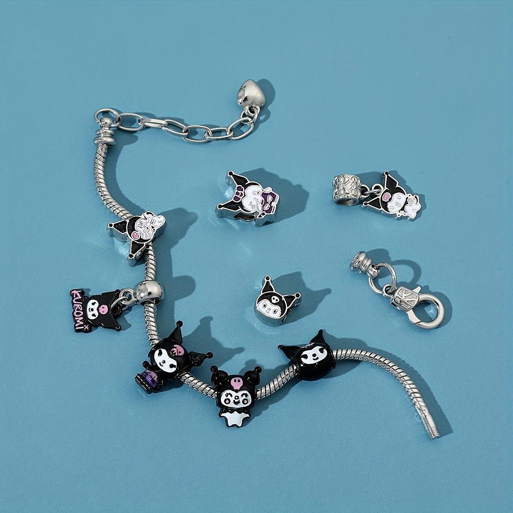 Kuromi Charms Bracelets Sanrio Cartoon Figure Pendant Hand Chains Cute  Kuromi Beads Diy Bangles for Women Fashion Jewelry Gifts - AliExpress
