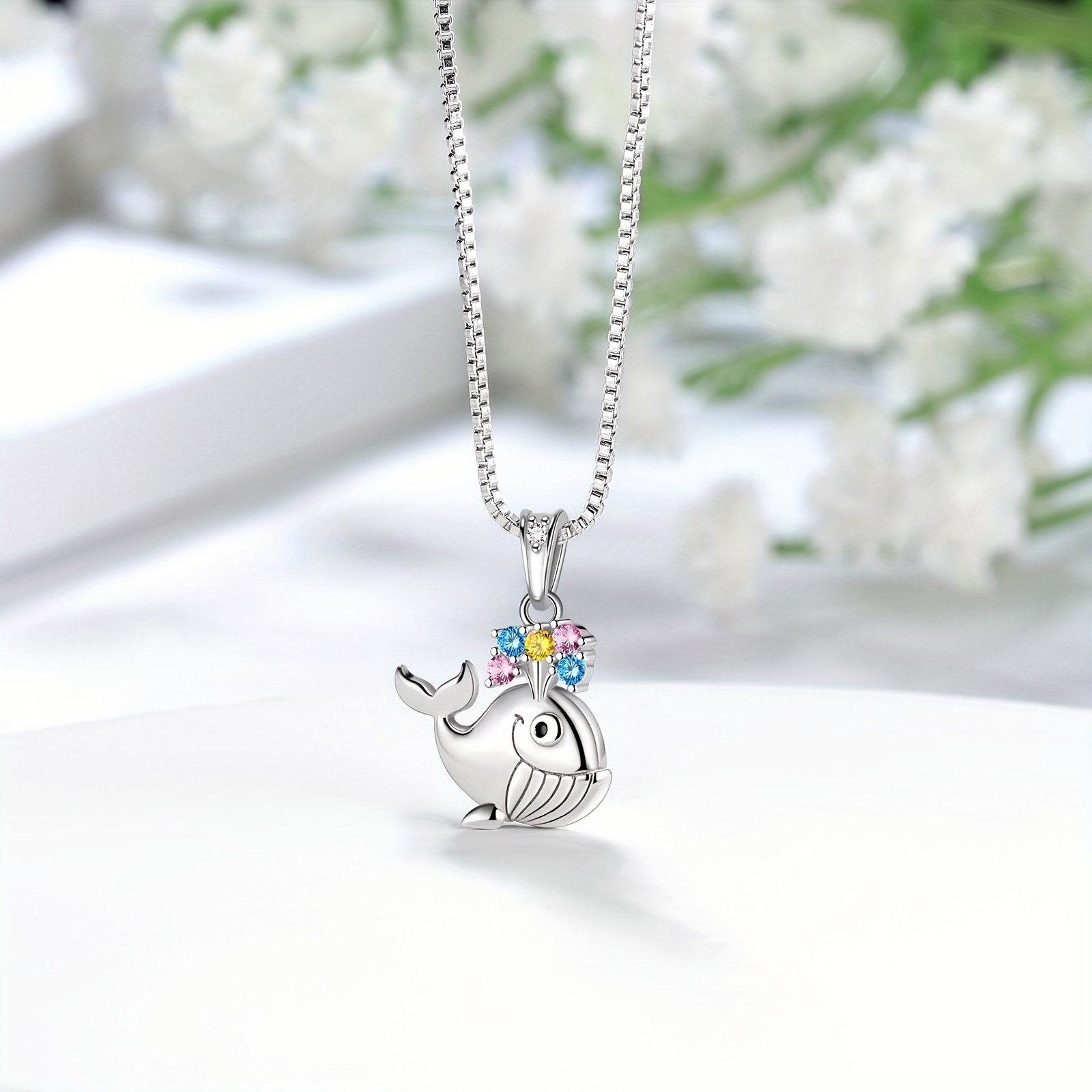 S925 Sterling Silver Dolphin Ocean Sea Animals Jewelry, Jewels Hawaiian Beach Themed Accessories Novelty Birthday Gifts for Men Women Girls,Temu