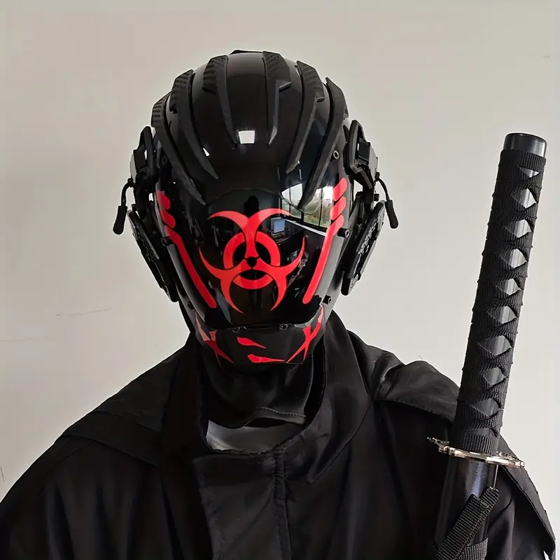 Masques Cyberpunk Masque, Masque Techno Futuriste, Cool Web Mask, Halloween  Cosplay Costume Masque : : Mode