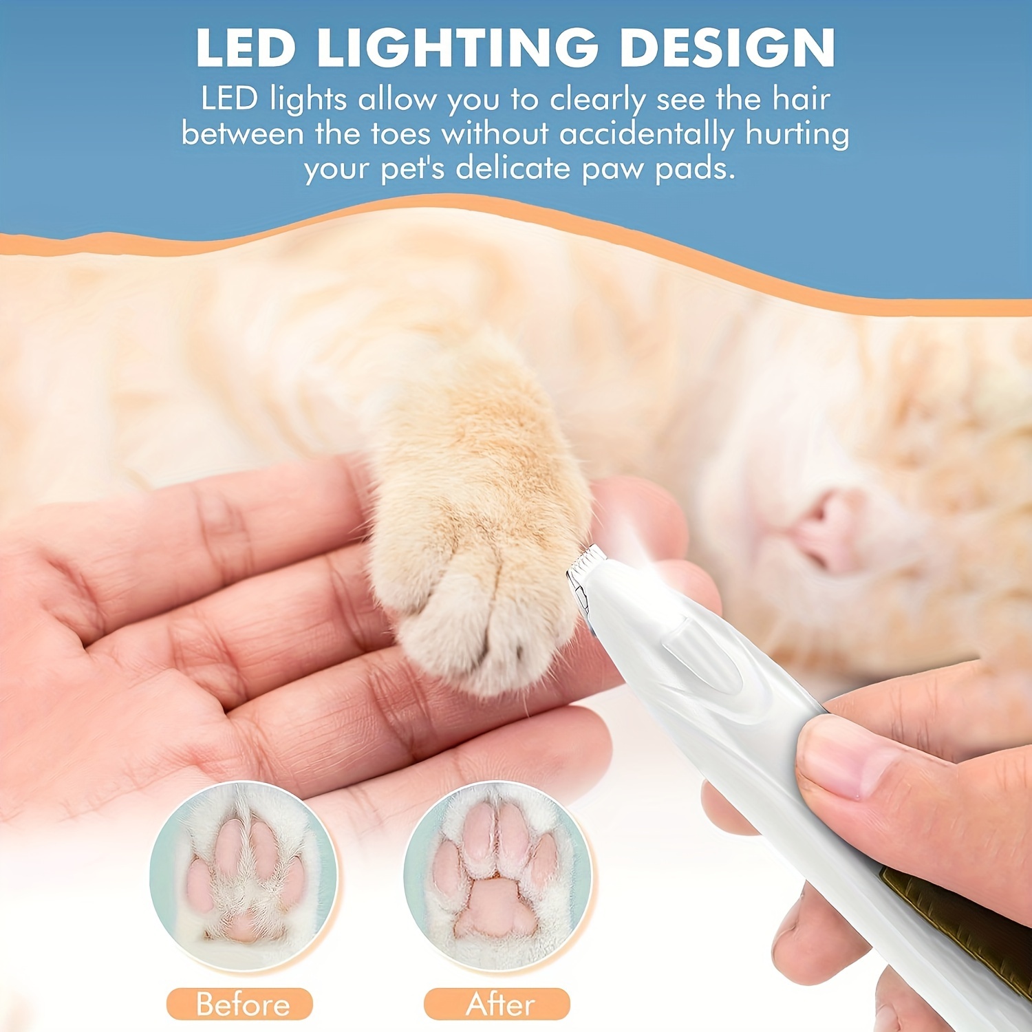 1pc Rasoio Per Animali Domestici Con Ricarica USB, Tosatrice Elettrica Con  Ampia Luce LED, Adatta Per Gatti E Cani - Temu Italy