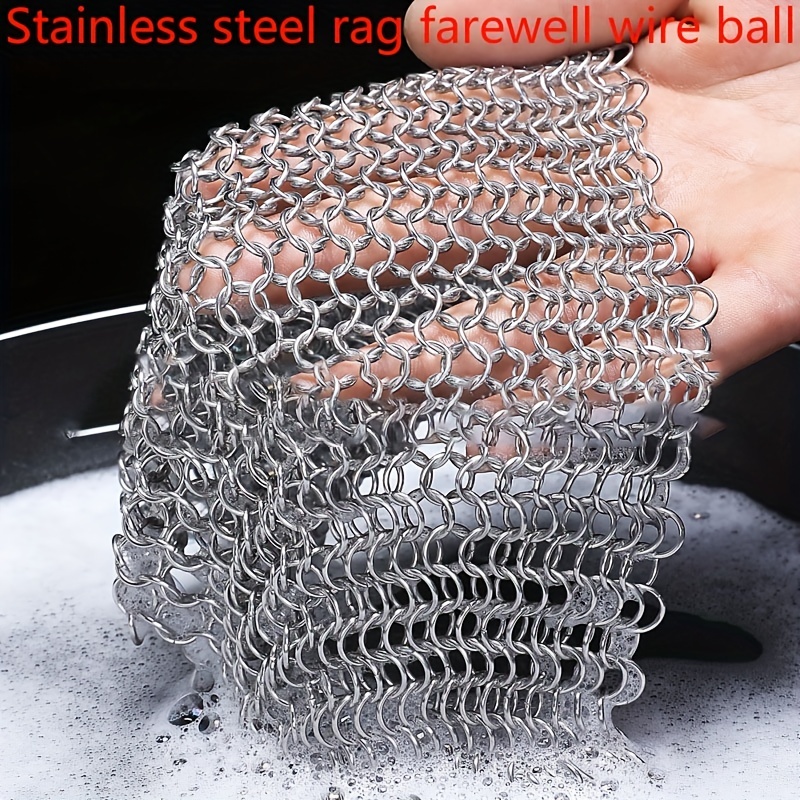 Chainmail Cast Iron Scrubber in 2023  Cast iron, Iron cleaner, Stainless  steel cleaning
