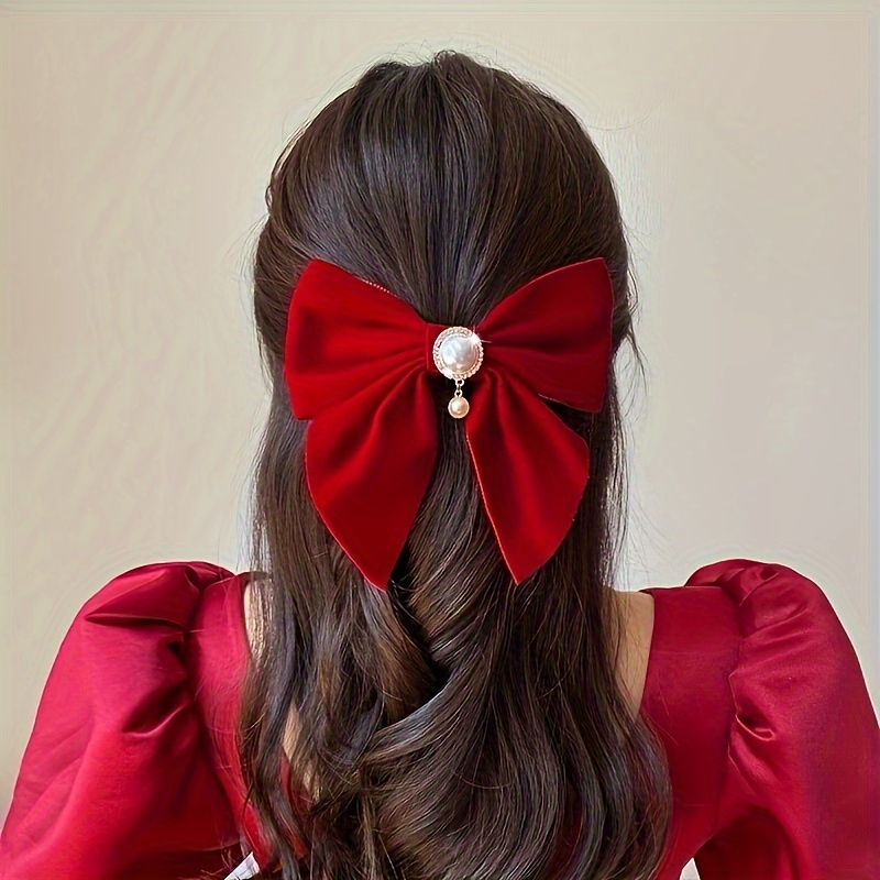 Velvet Headwear Accessories, Hair Bands Ribbons Red
