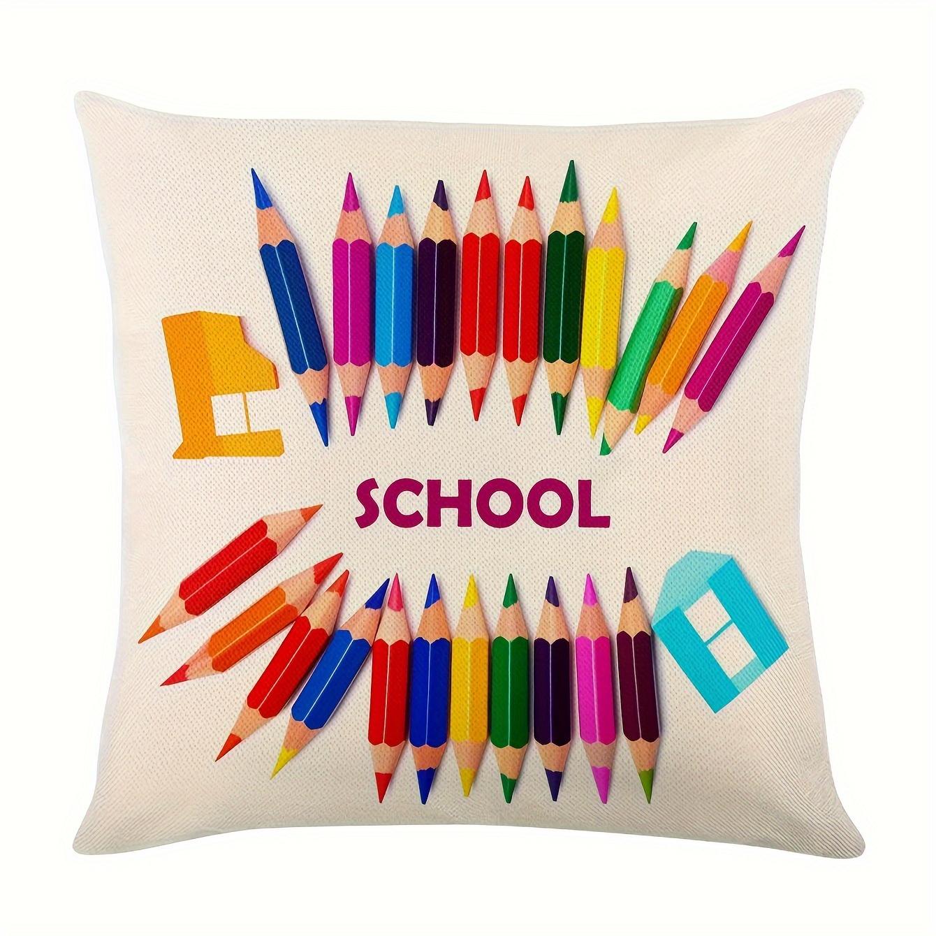 4pcs colorful pencil pattern pillowcase teachers day gift Temu
