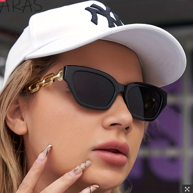 Cat Eye Sunglasses For Women Brand Designer Mirror Lens Chain Charm Sun  Glasses For Summer Beach Travel Vacation, Uv400 - Temu Qatar