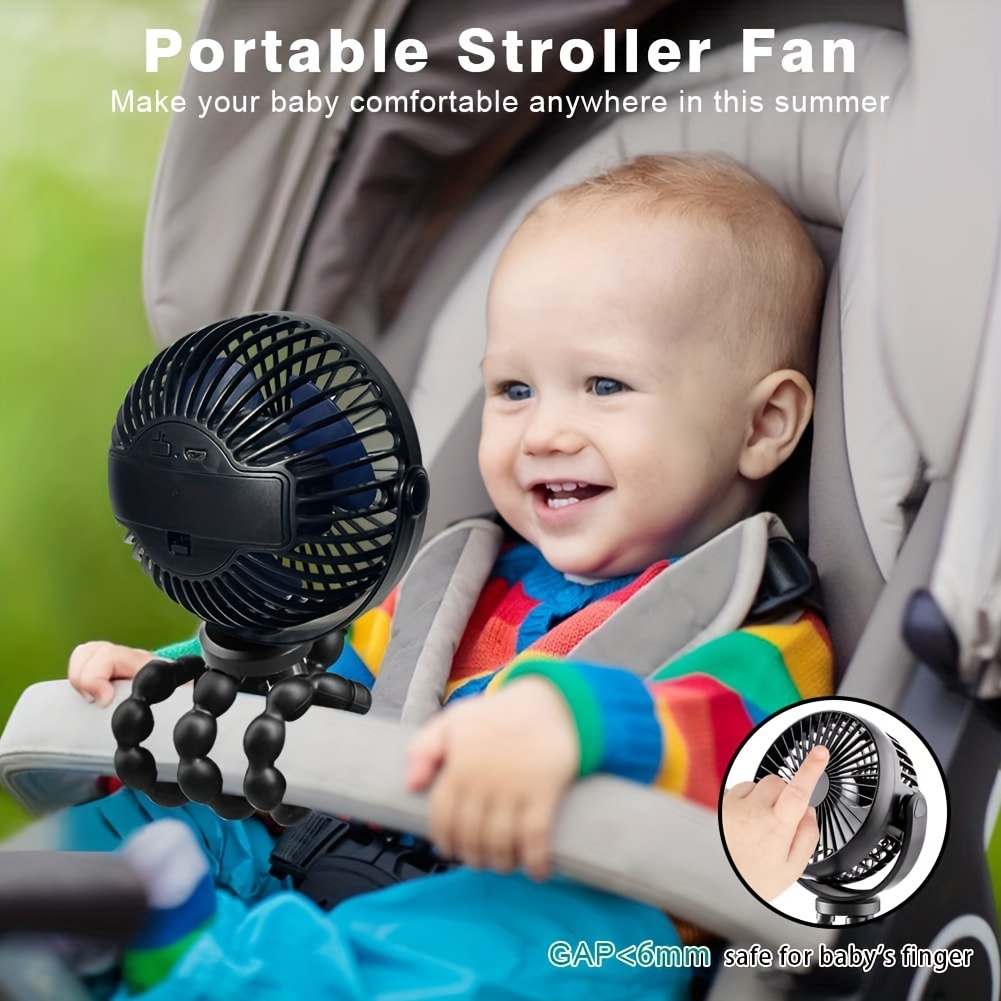 Portable Stroller Fan Hand USB Electric Fan Powered Small Folding