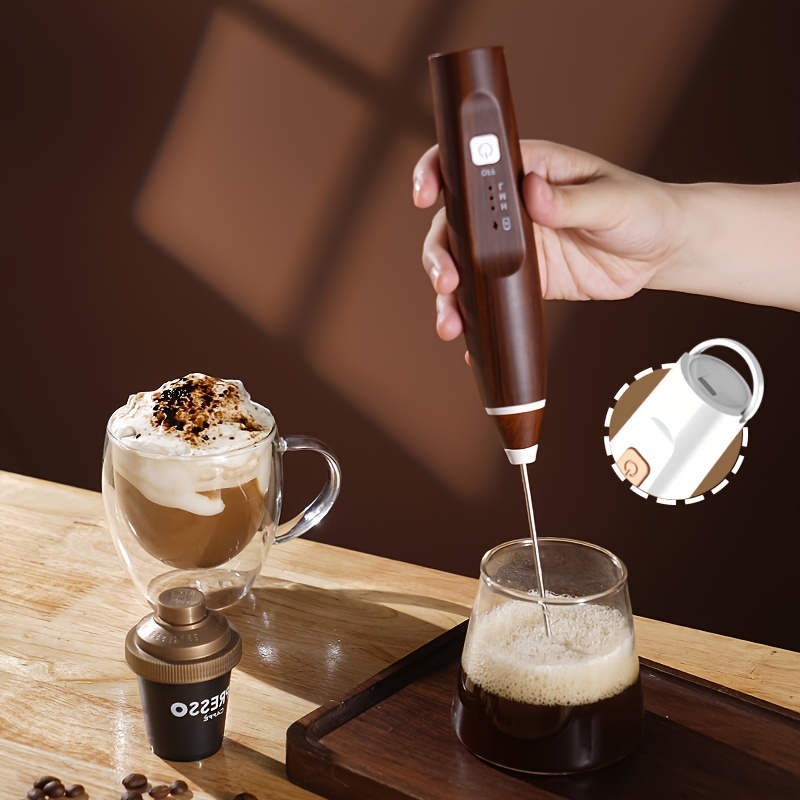 Hand Frother, USB-Rechargeable Milk Frother Handheld with 2 Stainless  Whisks, 3-Speed Adjustable Electric Coffee Mixer for Cappuccinos, Hot  Chocolate