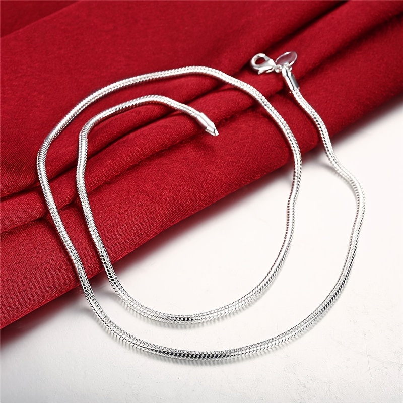 3mm Silver Snake Chain Necklace, Mens Silver Snake Chain, Silver