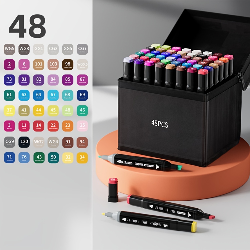Marcadores de alcohol, bolígrafos para colorear de 80 colores, rotuladores  profesionales de doble punta de arte permanente, marcadores a base de