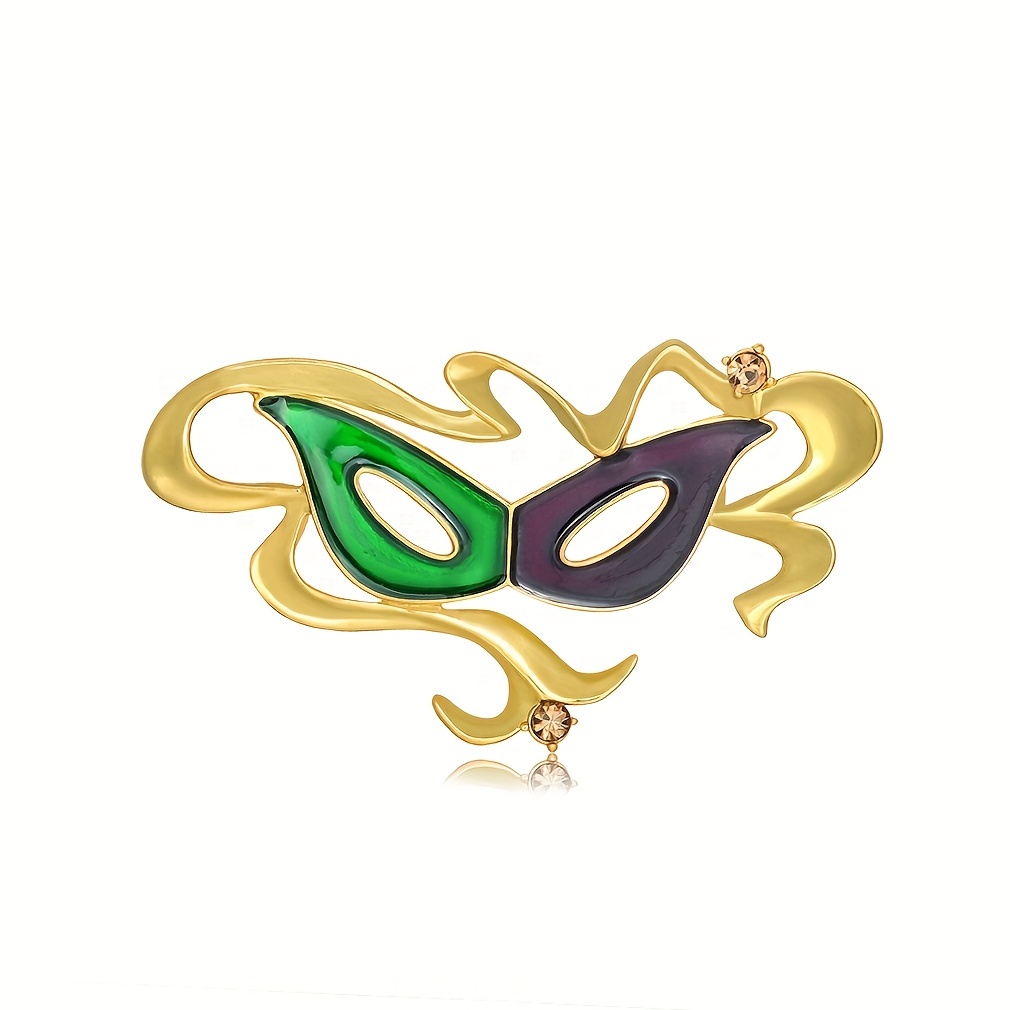 Brass Mardi Gras Masks, Enamel, Solid Brass, Colorful, Unique