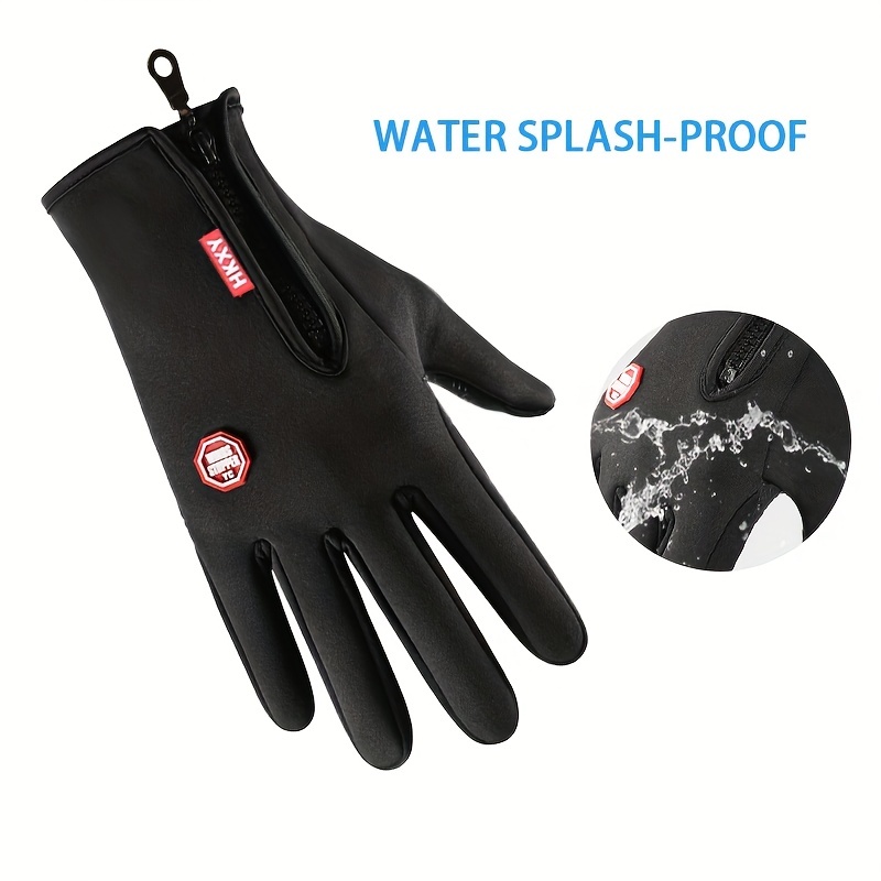 Winter Waterproof Warm Gloves Short Adjustable Zipper Touch - Temu