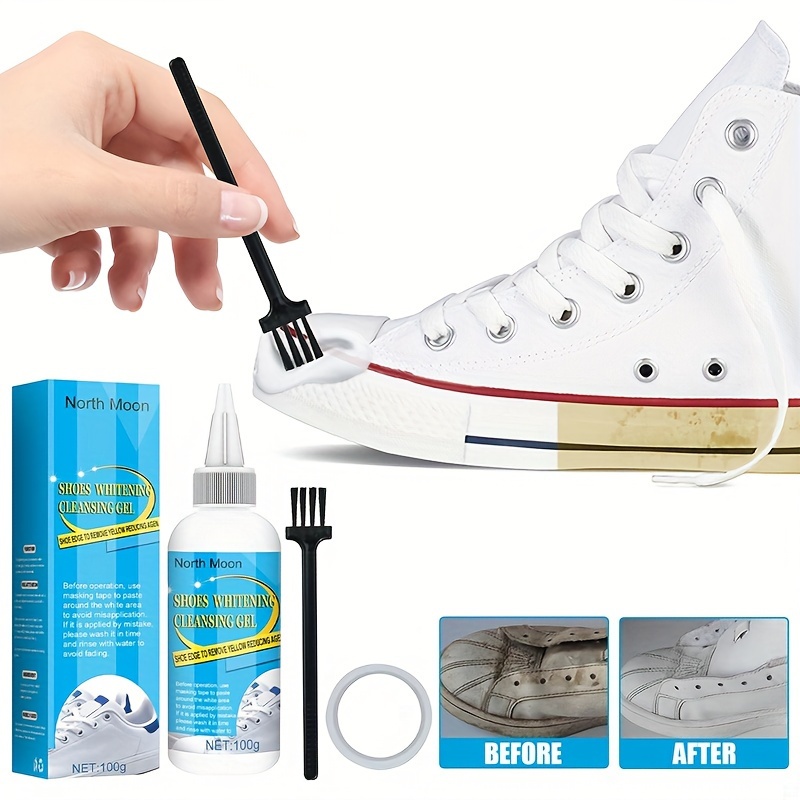 Limpiador de zapatos+blanqueador de zapatos, limpiador de zapatillas, kit  de limpieza de zapatos+cepillo de zapatos, Alloda, Blanco